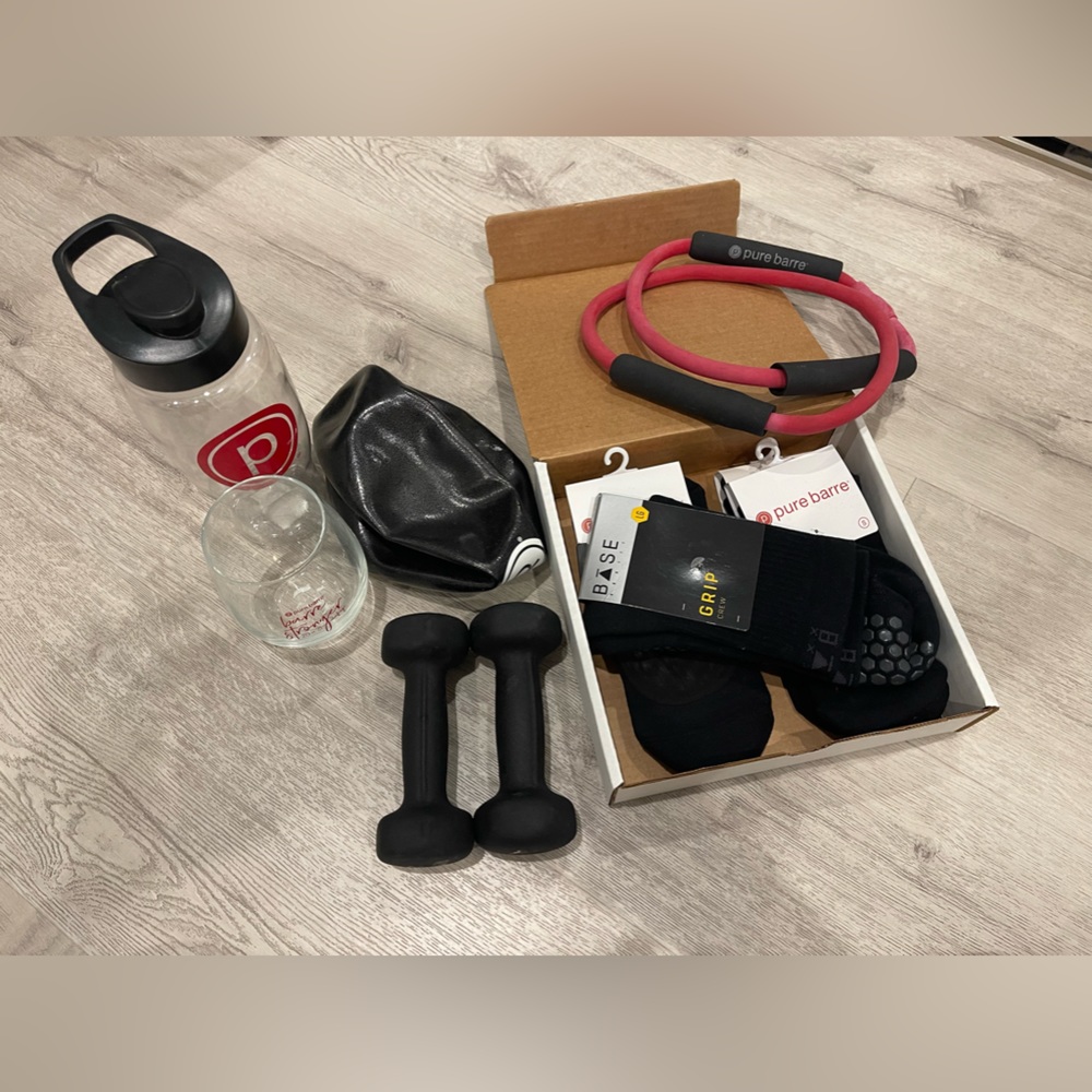 Lot of 5 Pure Barre socks and other equipment